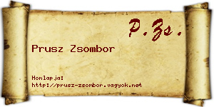 Prusz Zsombor névjegykártya